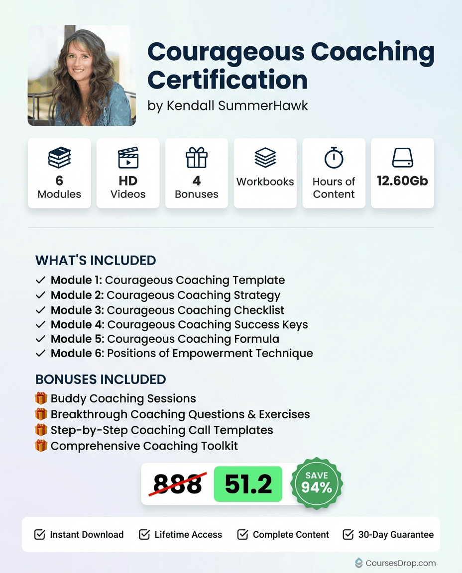 Courageous Coaching Certification by Kendall SummerHawk infographic