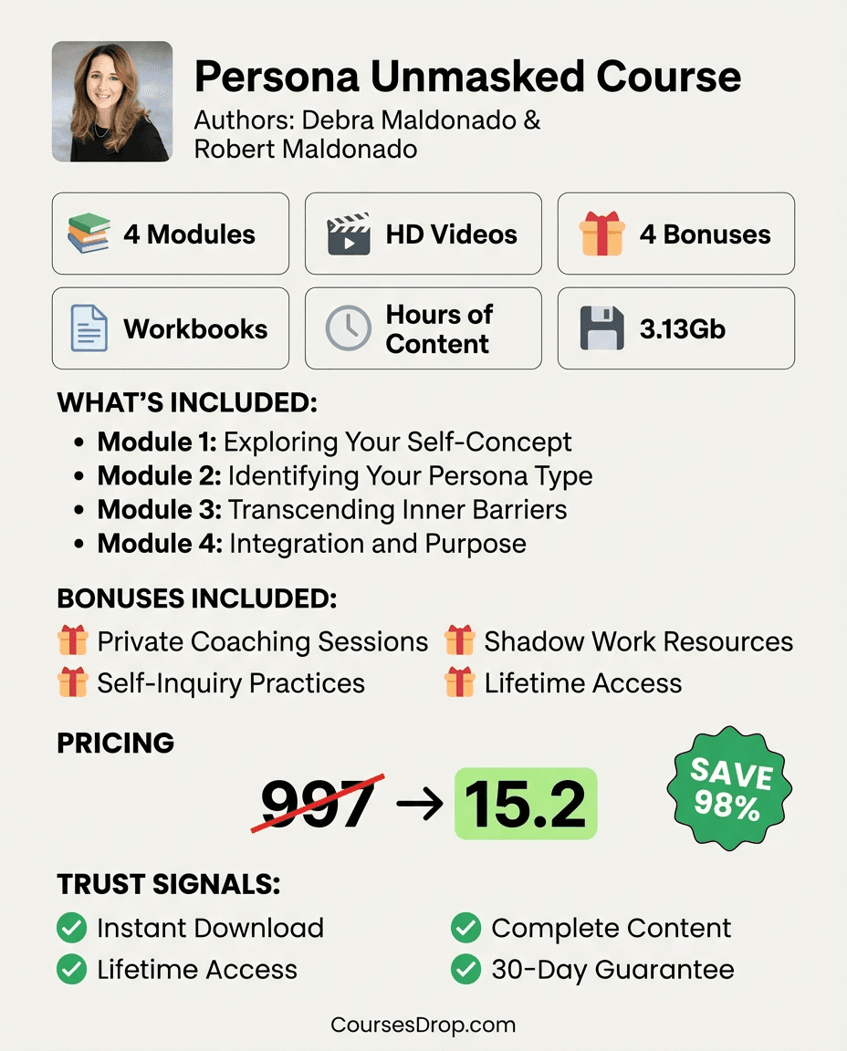 Persona Unmasked Course infographic